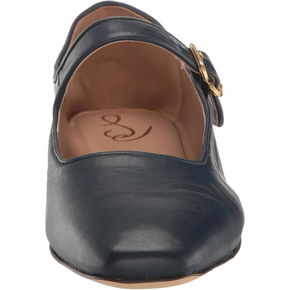 Sam Edelman Womens Hudson Navy Synthetic Michaela Buckle Ankle Strap Flat Shoes - Picture 2 of 7